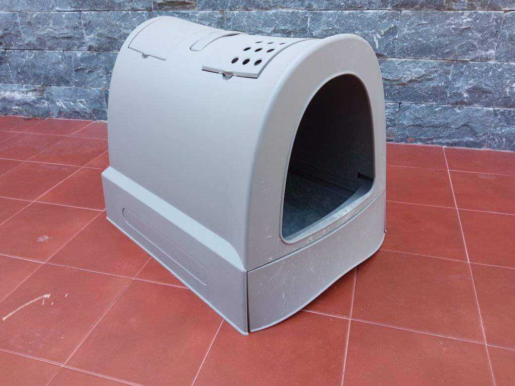 CAIXA DE AREIA WC GATOS Mod. IMAC Zuma Italy (40X42,5X56 cm) Cinza