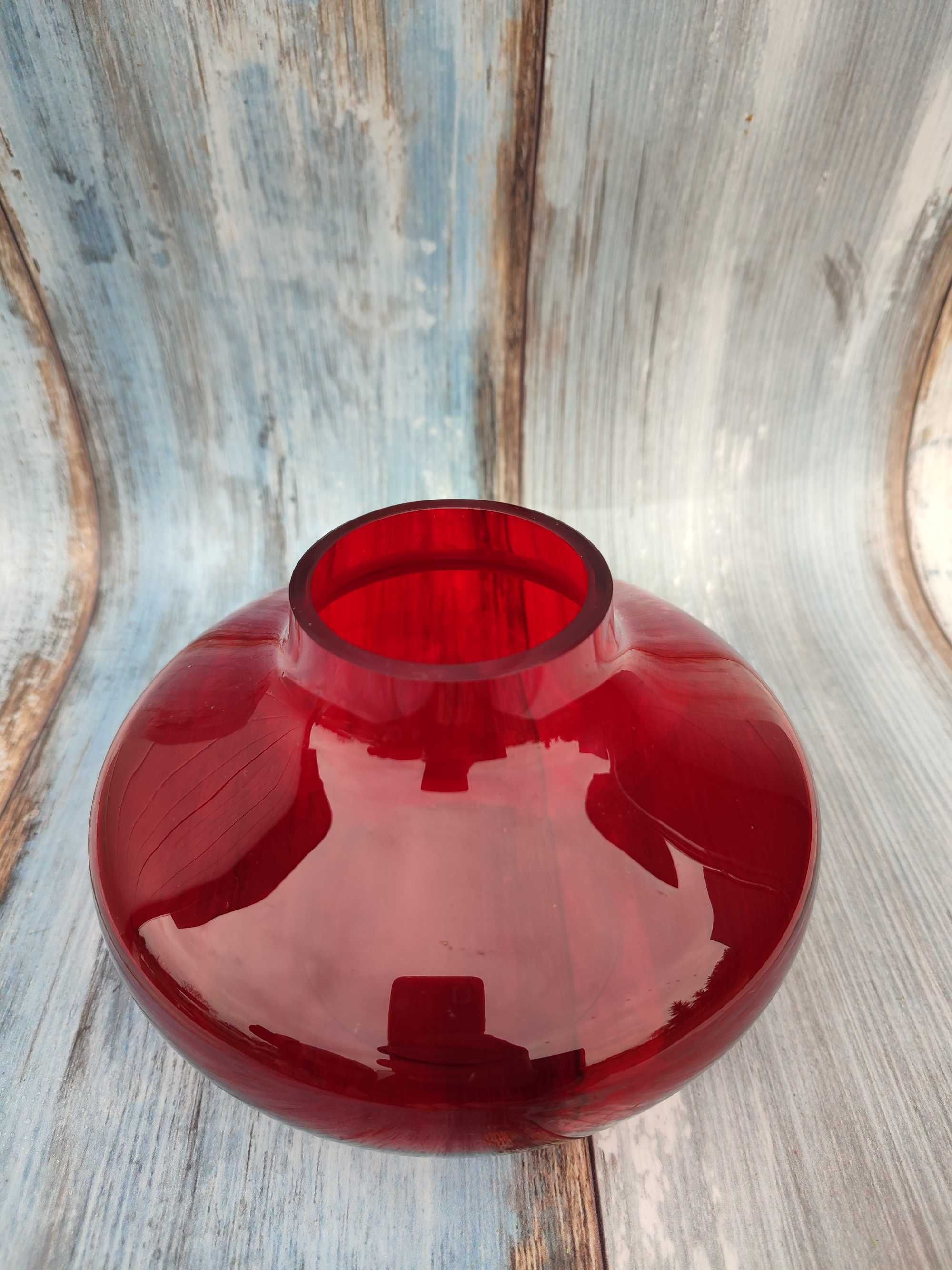 Wazon szkło rubinowe / Czerwień - Vintage -Design