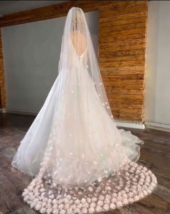 Welon Pudrowy róż 3D kwiatowy 250 cm WYPRZEDAŻ