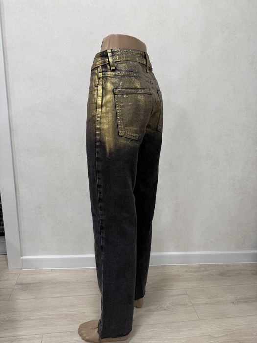 Джинсы ZARA черные с золотом размер 34