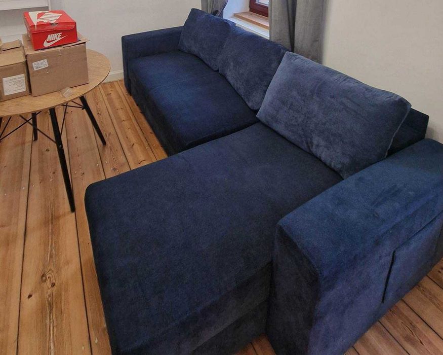 ZA DARMO narożnik kanapa tapczan sofa narożna GRANATOWA