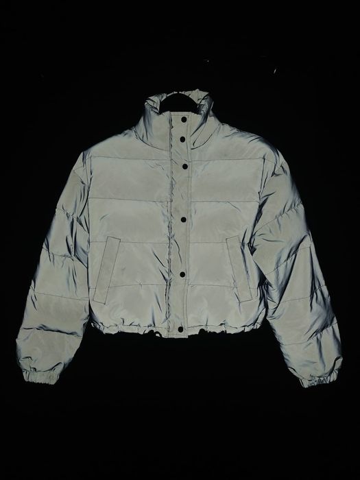 Пуховик рефлективний, куртка, укорочений, пуффер