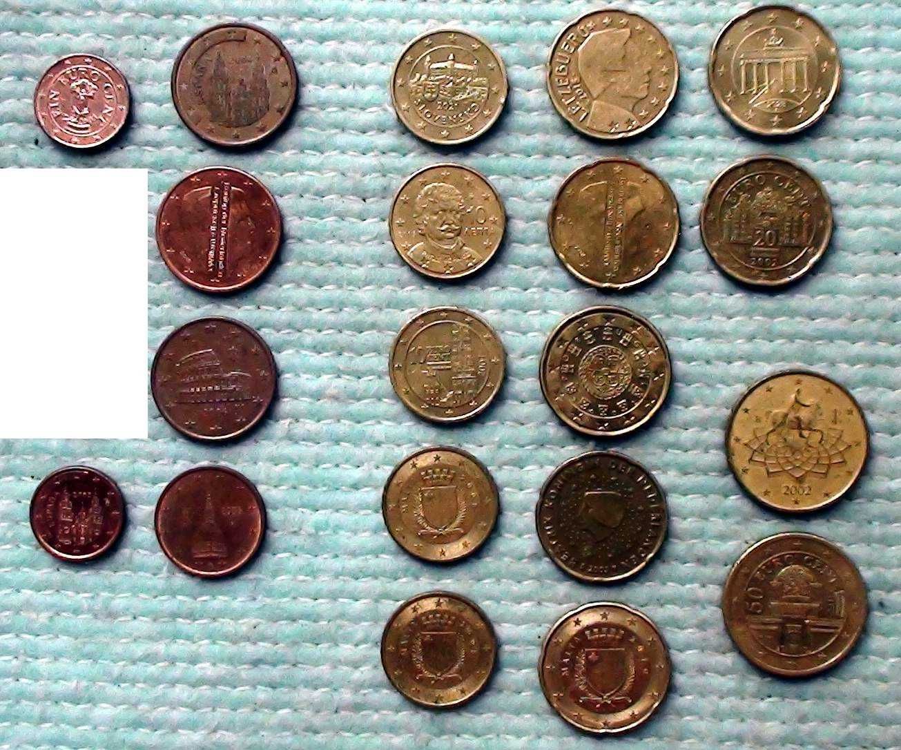 Монета 2 euro 1 евро евроцент юбилейная злотый крона