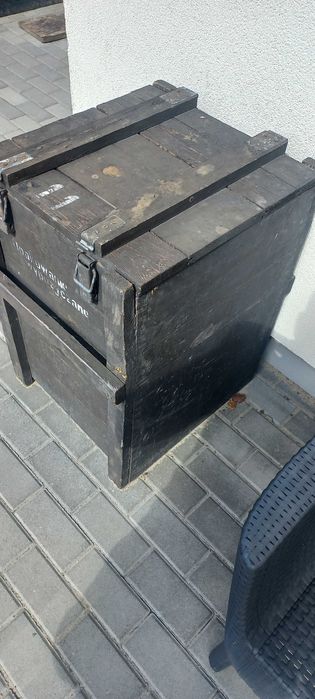 Skrzynia drewniana wojskowa zamykana