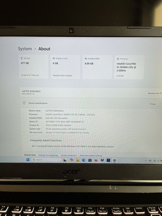 Laptop gamingowy Acer Nitro 5 AN515-55 ( GTX 1660 ti 6 GB)