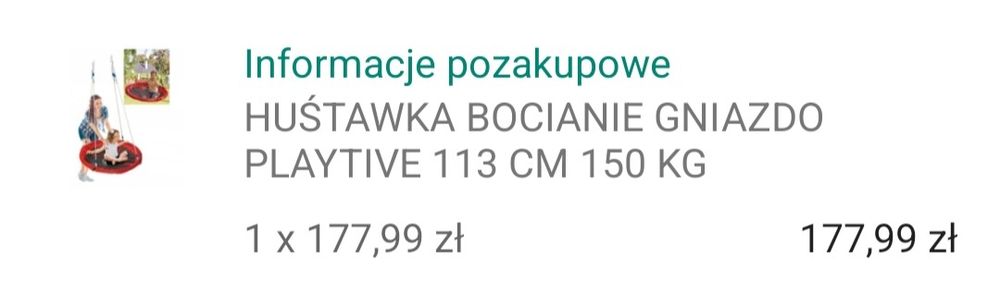 Bociane gniazdo NOWE Playtive huśtawka ogrodowa bocianie gniazdo
