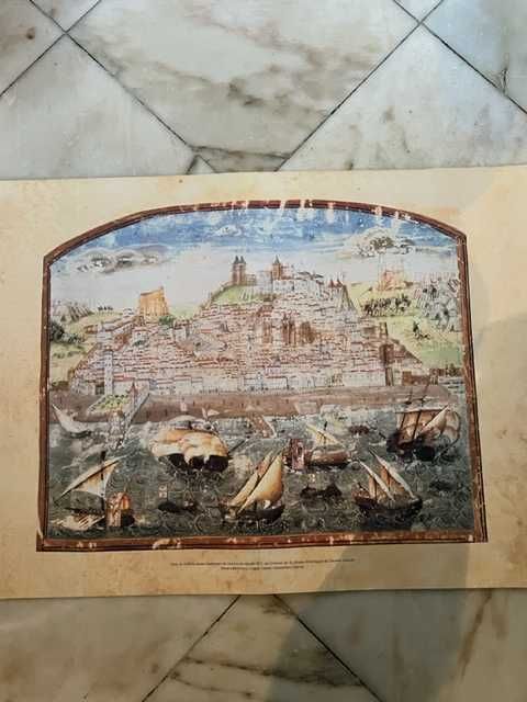 Estampa Lisboa antes do terramoto - Sec- XVI