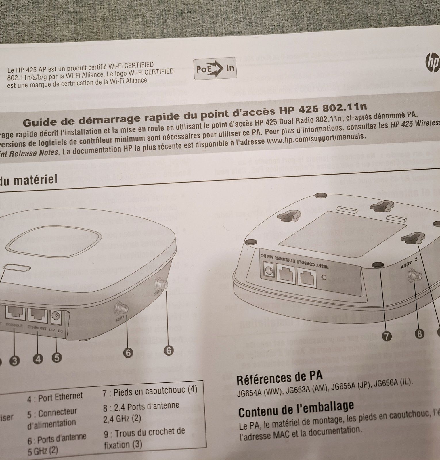 Access Point HP Punkt dostępowy 425 Wireless 802.11n