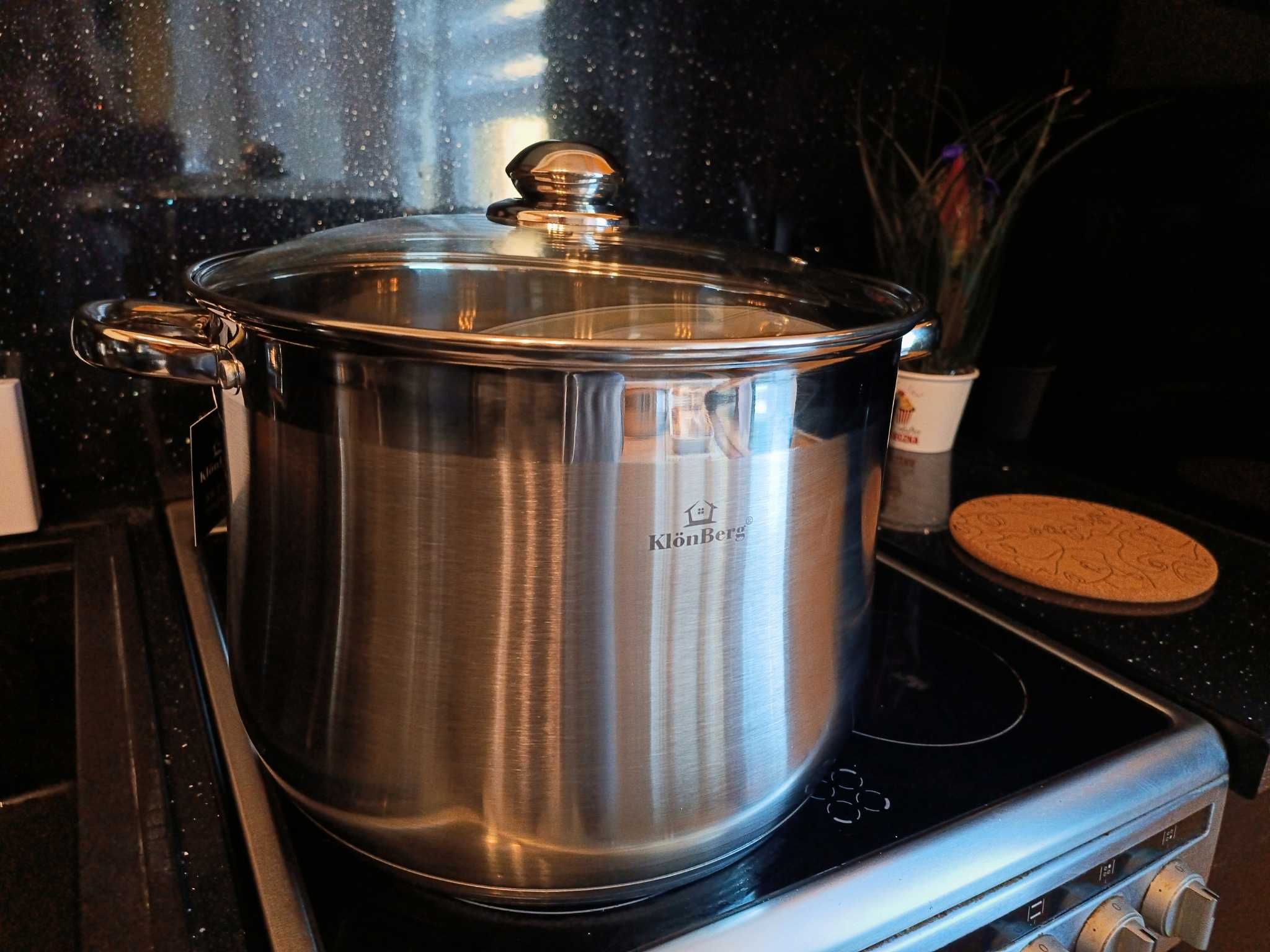 Zestaw garnków ze stali nierdzewnej 17L 20L 23L - na gaz, indukcje