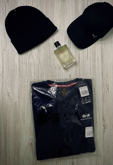 Кофта зимня Alpha Industries темно-синя оригінал