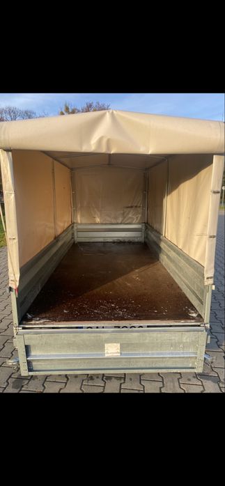 Przyczepka lekka DMC 750 kg platforma - wywrotka zarejestrowana