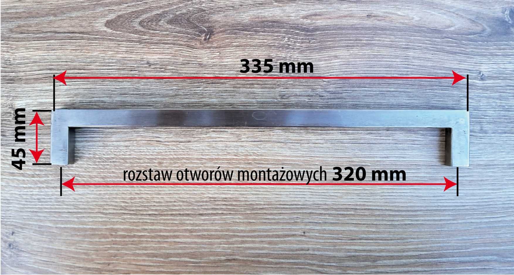Uchwyty do mebli kuchennych ze szczotkowanej stali, rozstaw 320 mm