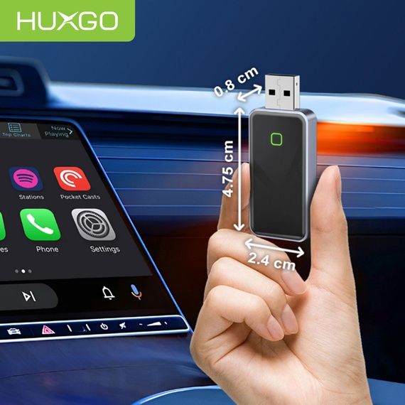 HUXGO Wireless CarPlay i Android Auto Adapter 2 w 1 bezprzewodowy
