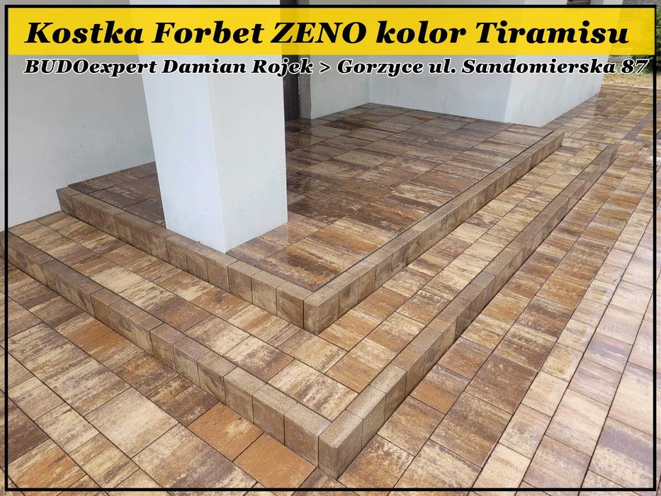 Kostka brukowa Forbet ZENO kolory Tytan Beige Tiramisu Silver Piryt