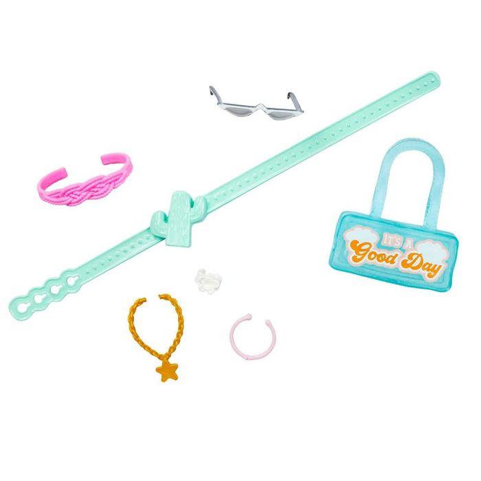 Mattel Barbie lalka brunetka w różowym kombinezonie akcesoria HPL76