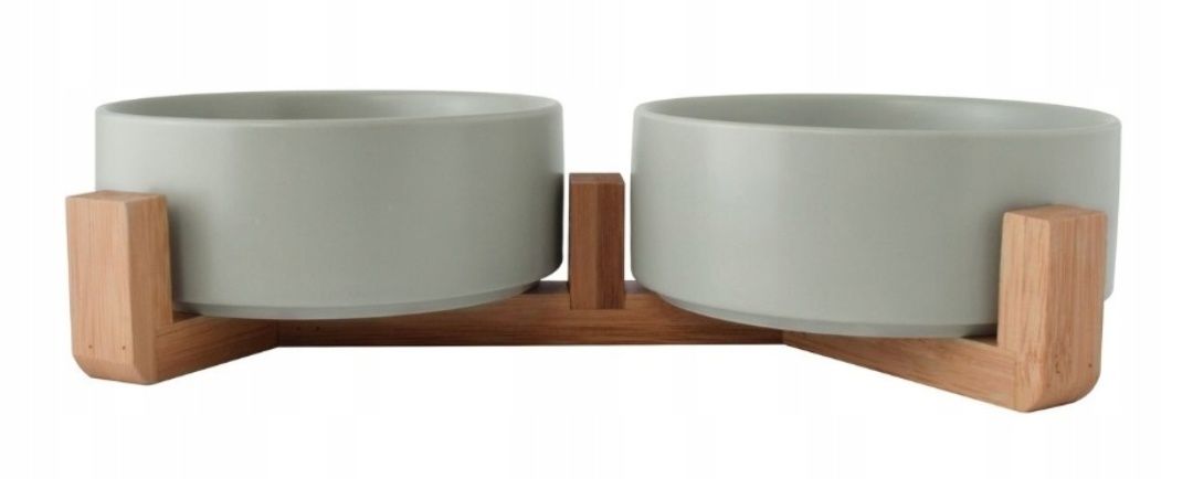 Miska Dla Psa Kota Podwójna ceramiczna Miski Ceramiczne NA STOJAKU 2x8