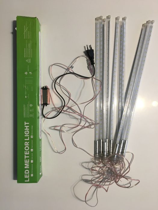 Lampki sople świąteczne LED spadający śnieg sopelki meteoryty 50 cm 10