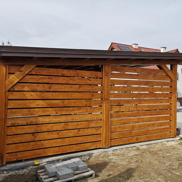 Wiata garażowa drewniana carport altana garaż zadaszenie tarasu