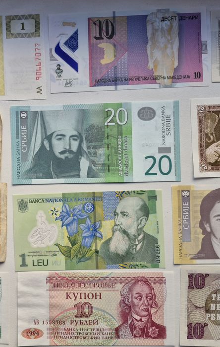 Набір банкнот Європи 1960 - 2000 років 12 бон без повторів UNC