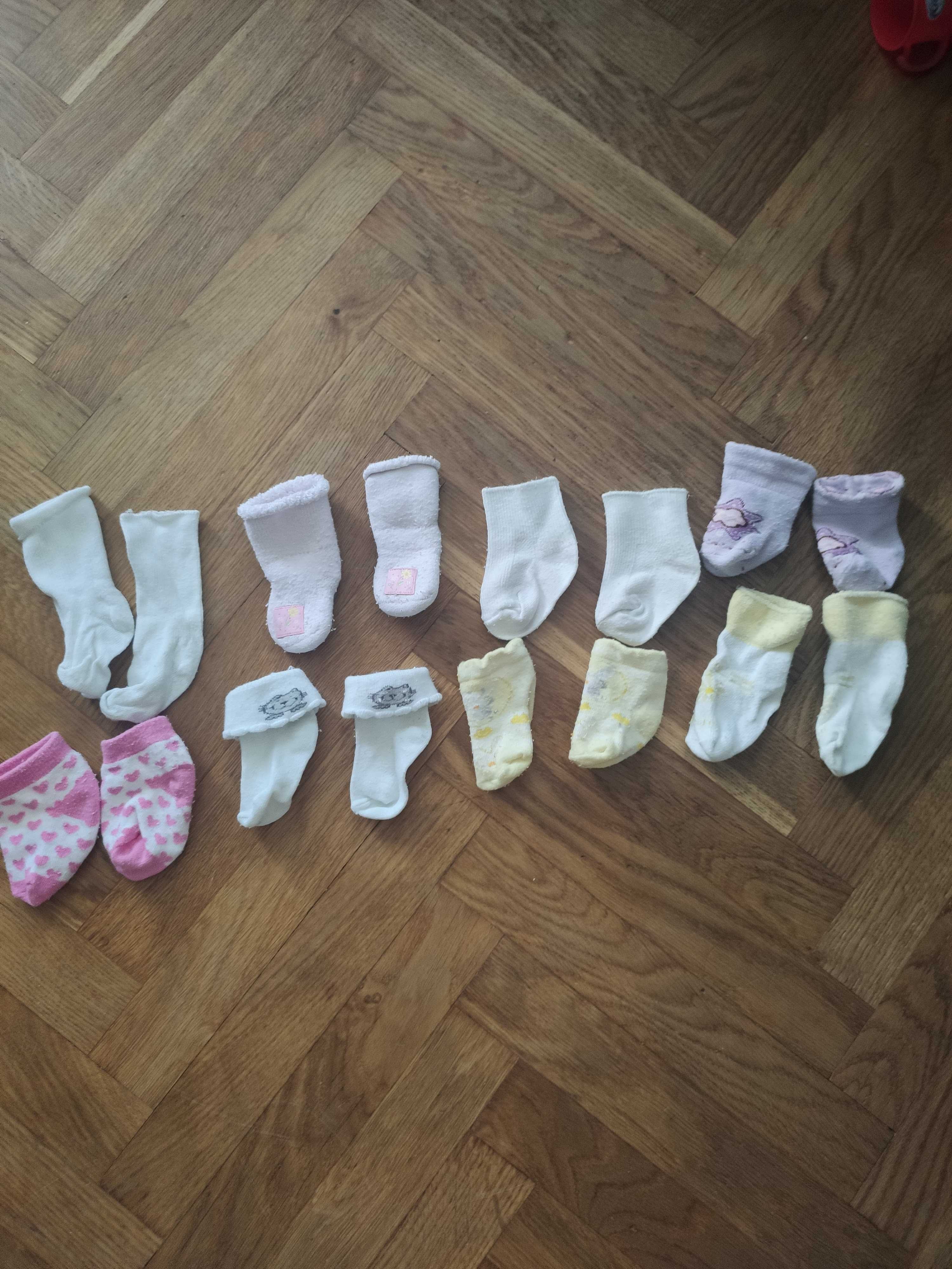 8 par skarpetek dziewczęcych dla noworodka