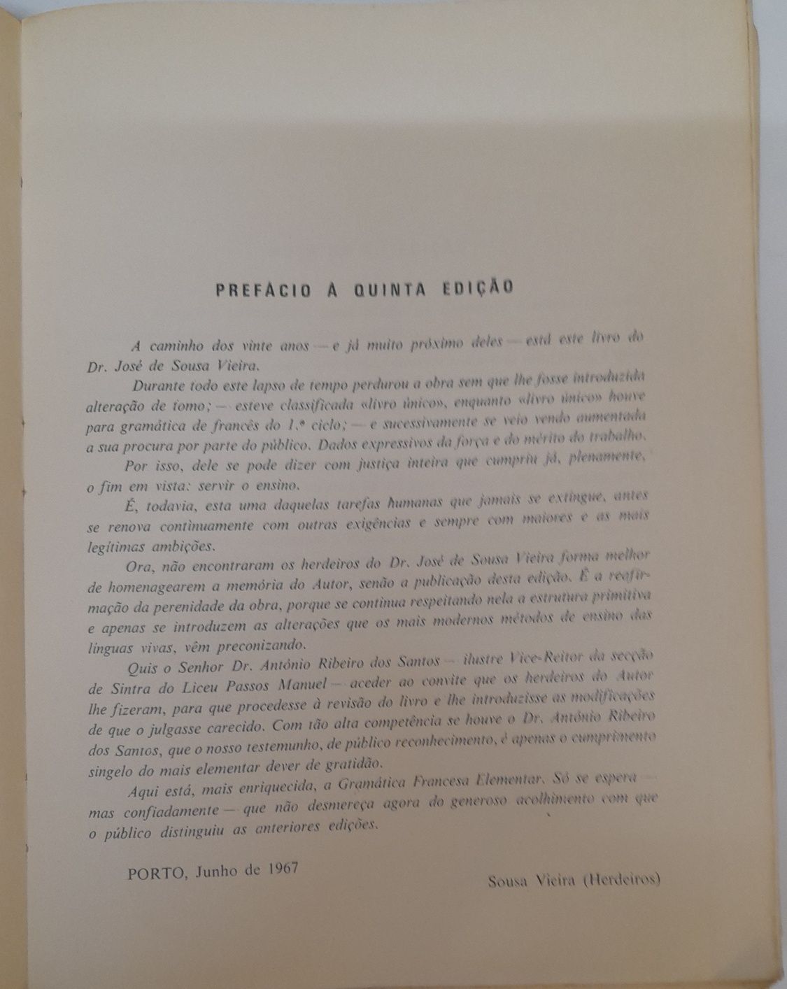 Gramática Francesa Elementar - 1967