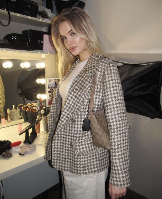 Твідовий жакет в гусину лапку