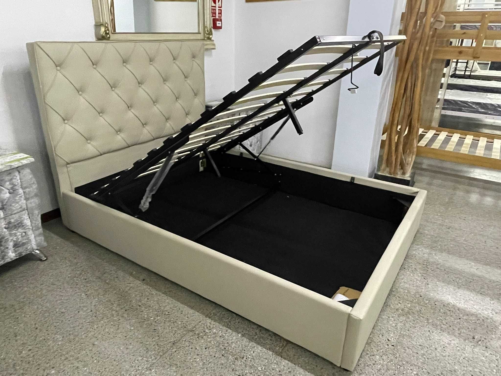 Cama com arrumação+ cabeceira 135cm Novo ENVIO GRATIS
