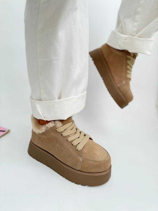 Жіночі зимові уггі-кросівки на платформі (36-41) Черевики зимові