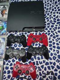Playstation 3 com jogos e comandos