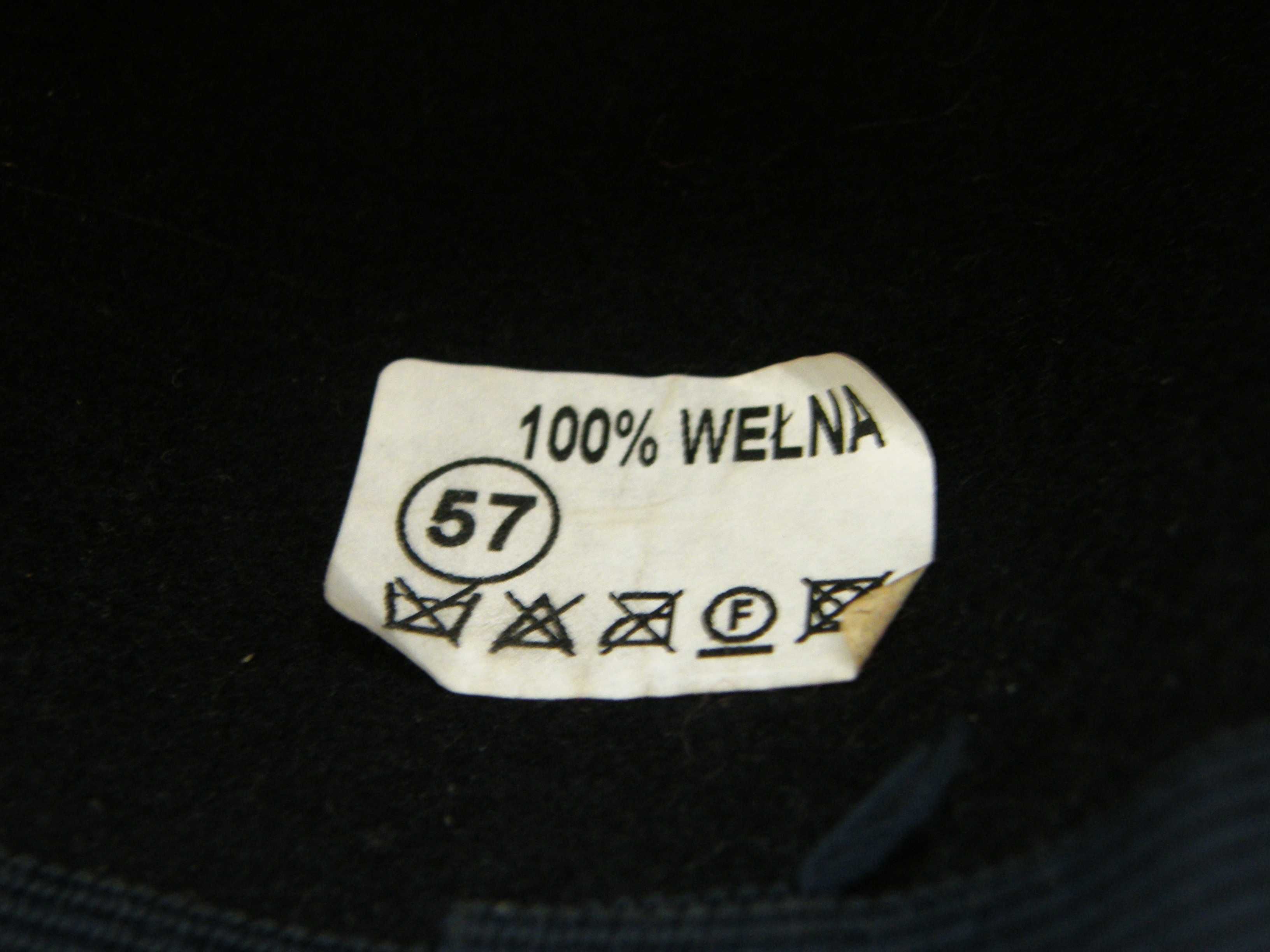 Elegancki kapelusz/melonik 100% wełna