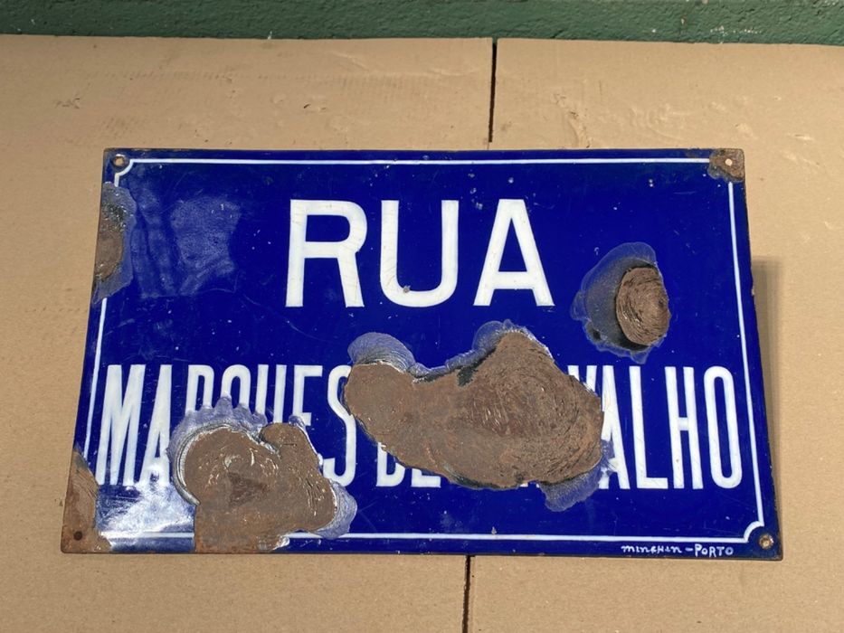 Chapas de esmalte antigas originais - nomes de ruas toponímicas