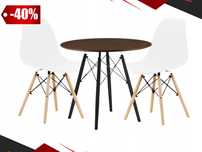 Nowy STÓŁ Rustykalny 80cm +2 szt. Białe Krzesła Skandynawski (GRATIS)