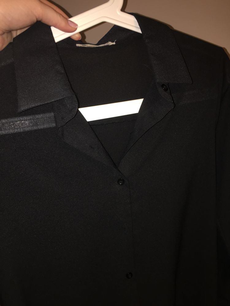 Czarna koszula półtransparentna S(36)