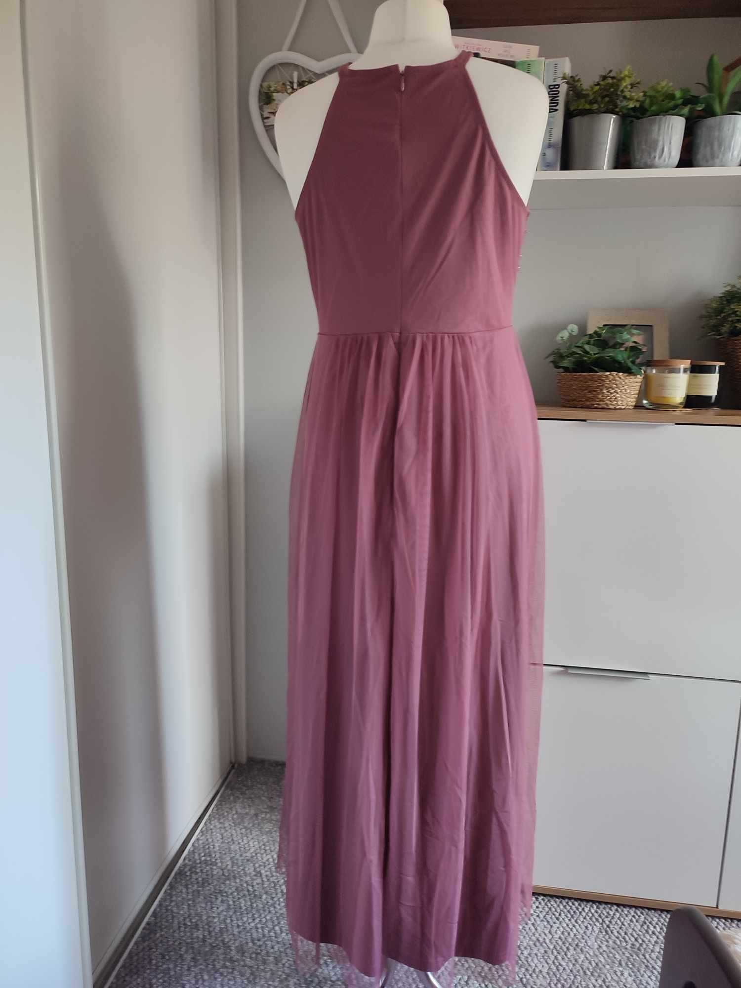 Piękna sukienka maxi bogato zdobiona 44