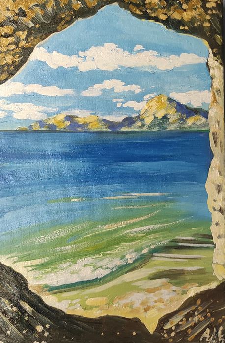 Картина маслом море. Морской пейзаж.