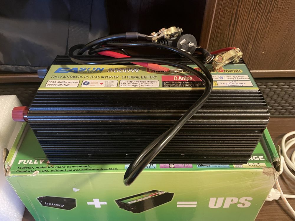 ДБЖ + зарядка Інвертор UPS EASUN 3000W 1200W модифікований синус