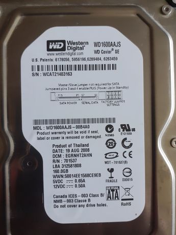 Жёсткий диск Western Digital 160GB