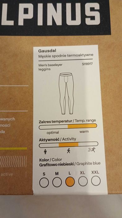 Spodnie termoaktywne termiczne męskie Alpinus Gausdal rozm. L NOWE