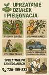 Uprzątanie działek, usuwanie gałęzi, koszenie trawy, usuwanie zarośli