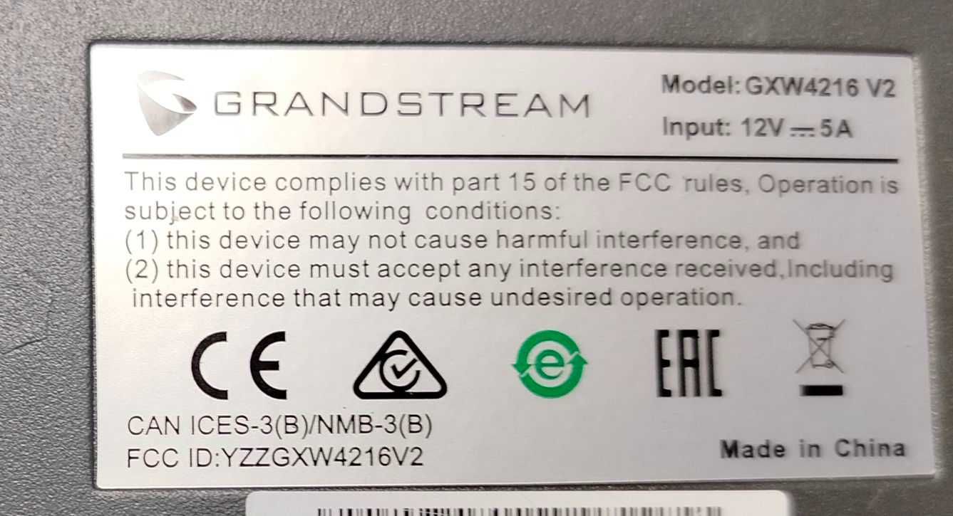 VoIP-шлюз Grandstream GXW4216 V2