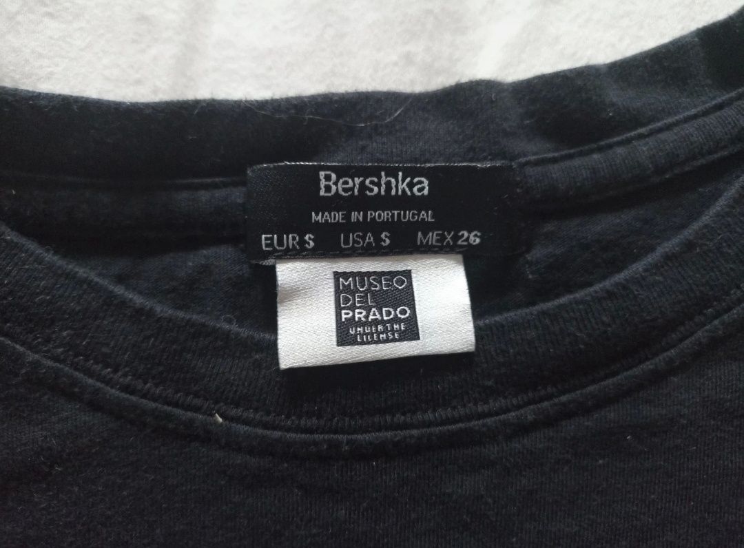 koszulka czarna z krótkim rękawem Bershka vintage