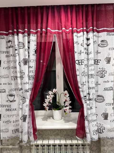 тюль арка кухонна до півіконня різні кольори готові тюлі