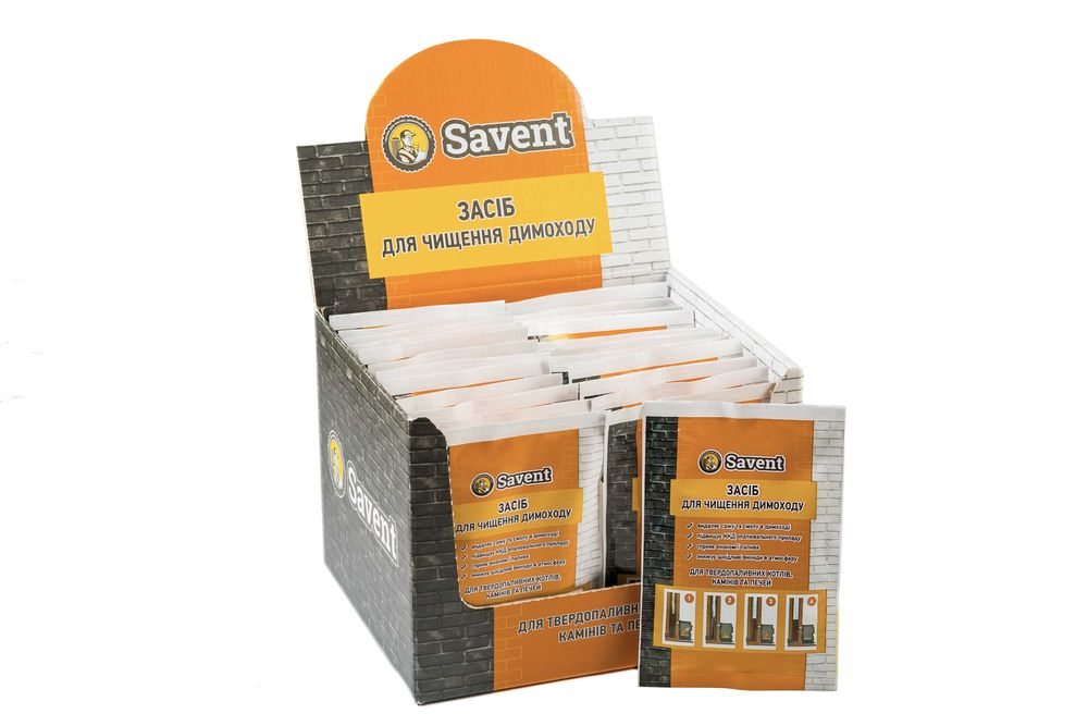 Засіб для чищення димоходів Savent 1 кг (25 шт х 40 г) Чистка дымохода