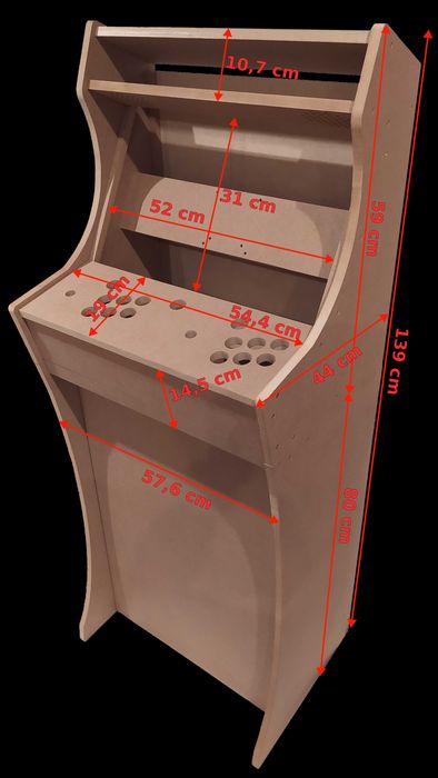 Podstawa do Bartopa 22" MDF 16mm - zrób wysoki automat Arcade obudowa