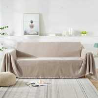 Narzuta z frędzlami na sofę, łóżko kanapę 180/300 cm