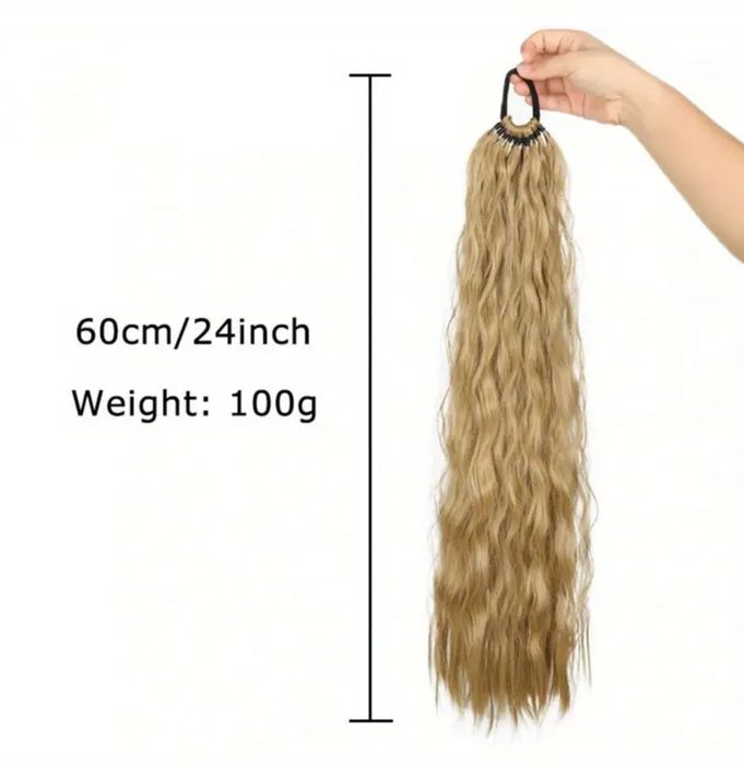 Хвіст на резинці, світло русий + блонд