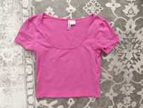 Różowa bluzka crop top h&m