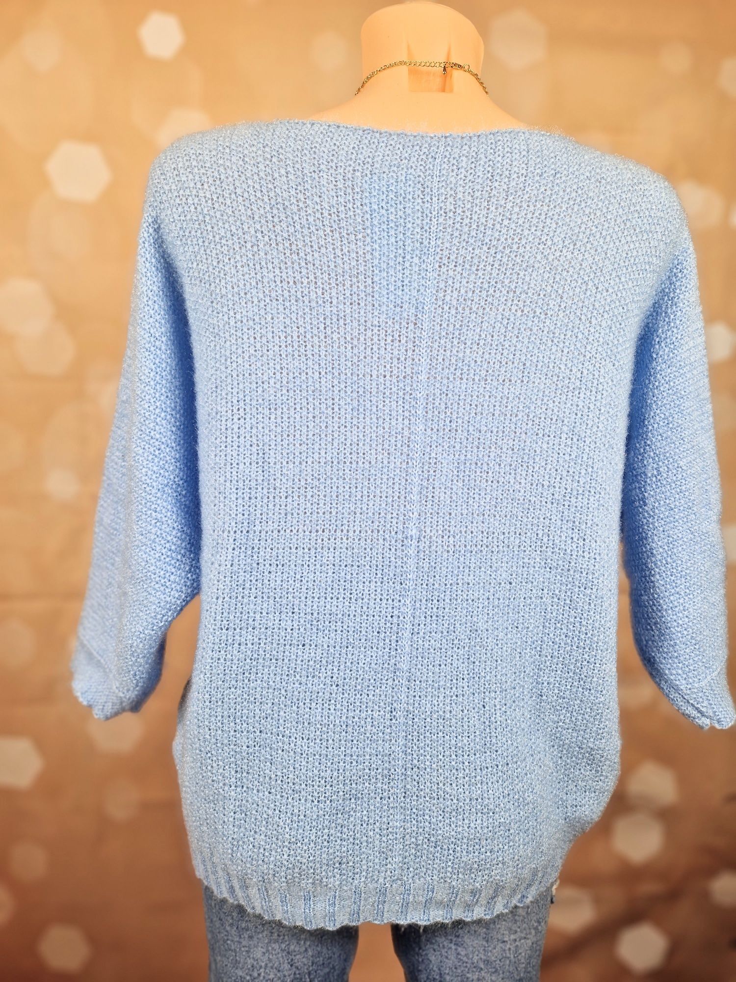 Sweter sweterek niebieski błękitny made in italy włoski XL 42 oversize