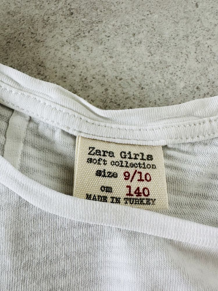 Zara T-Shirt dziewczęcy koszulka bawełna rozmiar 140 ptaszki