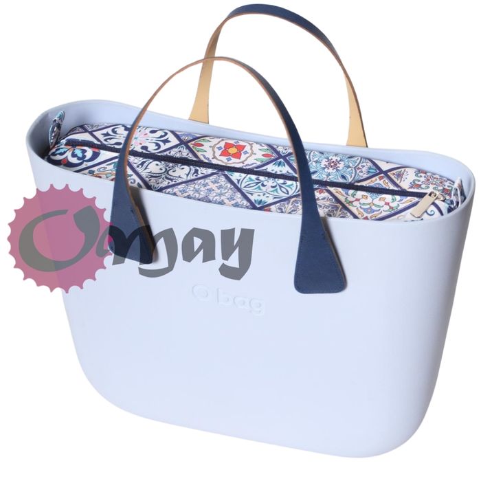 Organizer OBAG MINI kafelki niebieskie granat 2 kieszenie wkład OMAY